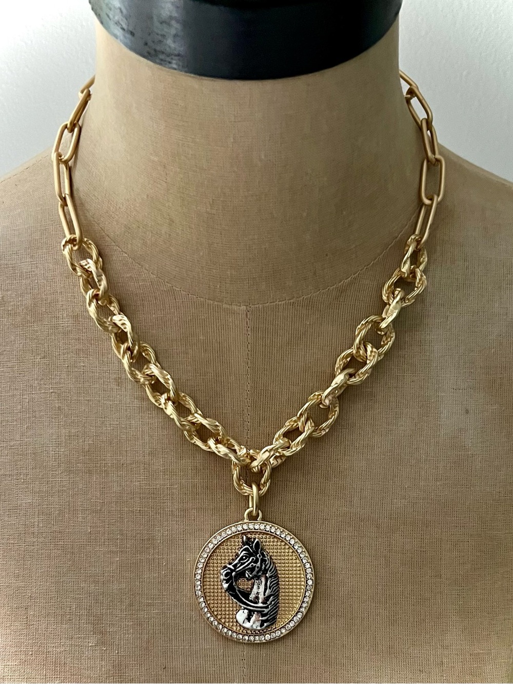 NEW Artisan Vintage-Inspired Horse Medallion Necklace